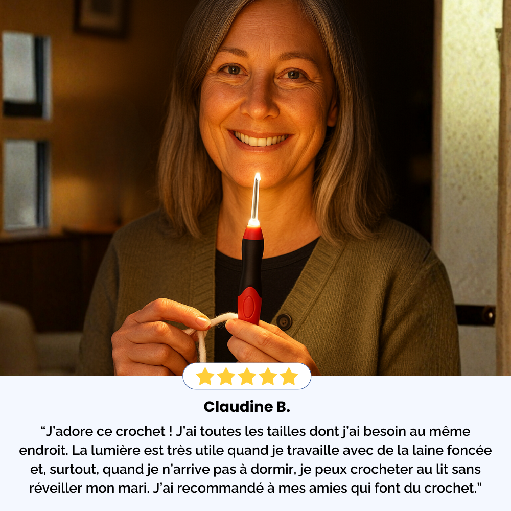 Kit LumiCrochet - Voyez vos mailles clairement, même le soir ou sur fils foncés