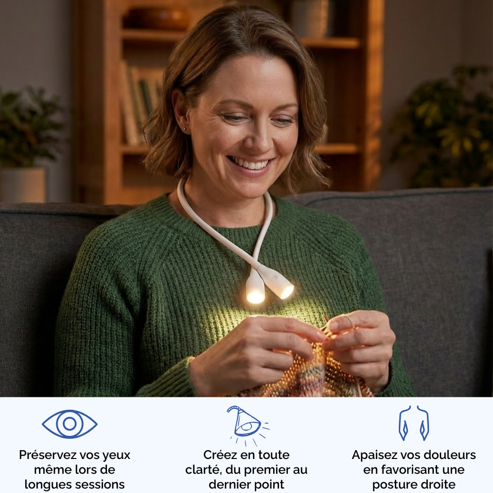 LumiCrealis - La lampe de cou qui éclaire vos créations et soulage vos yeux