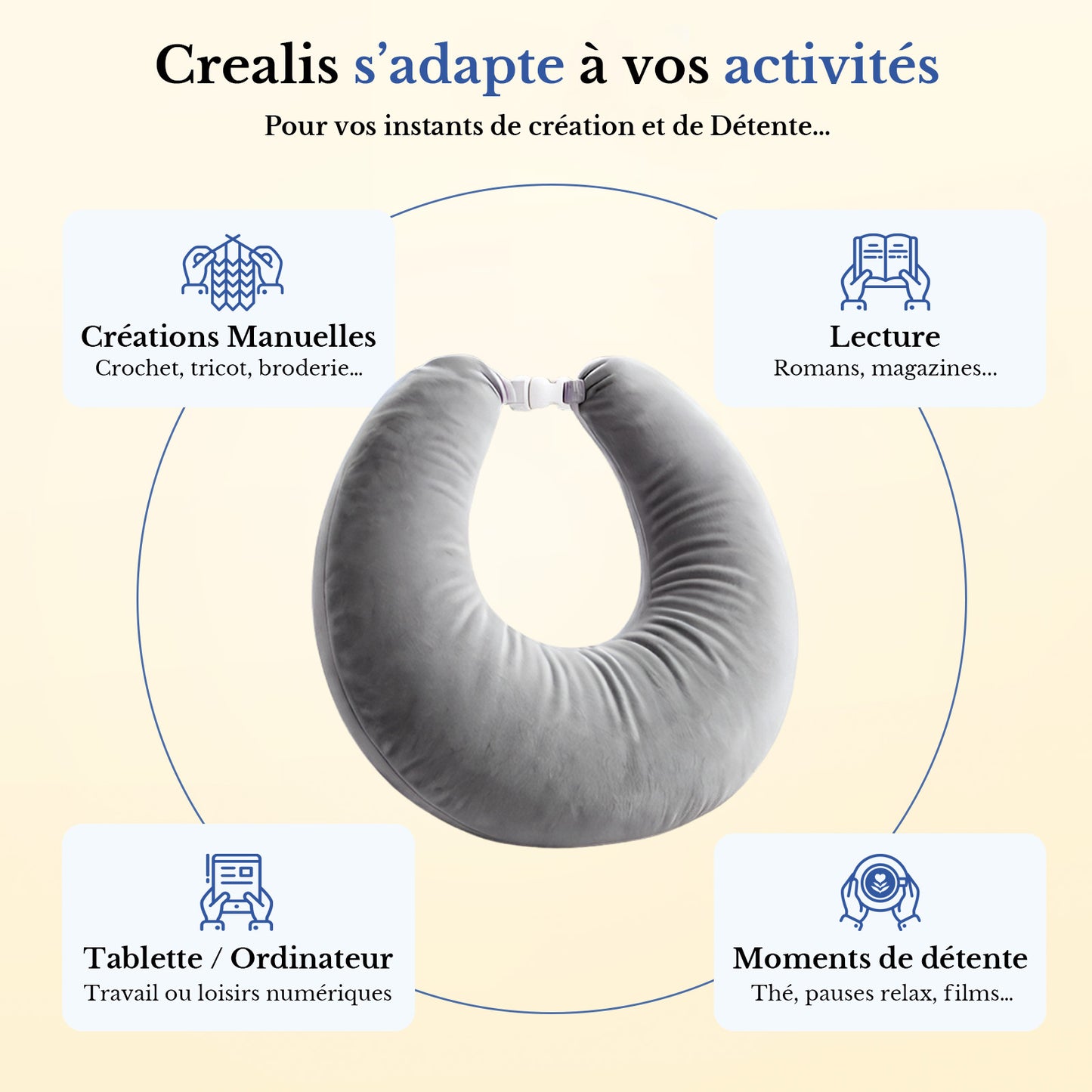 Coussin Ergonomique Crealis - L’allié confort de vos moments créatifs